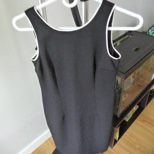 DATIANI   made in USA  evening black low back  mini dress  white trim  2P NEW